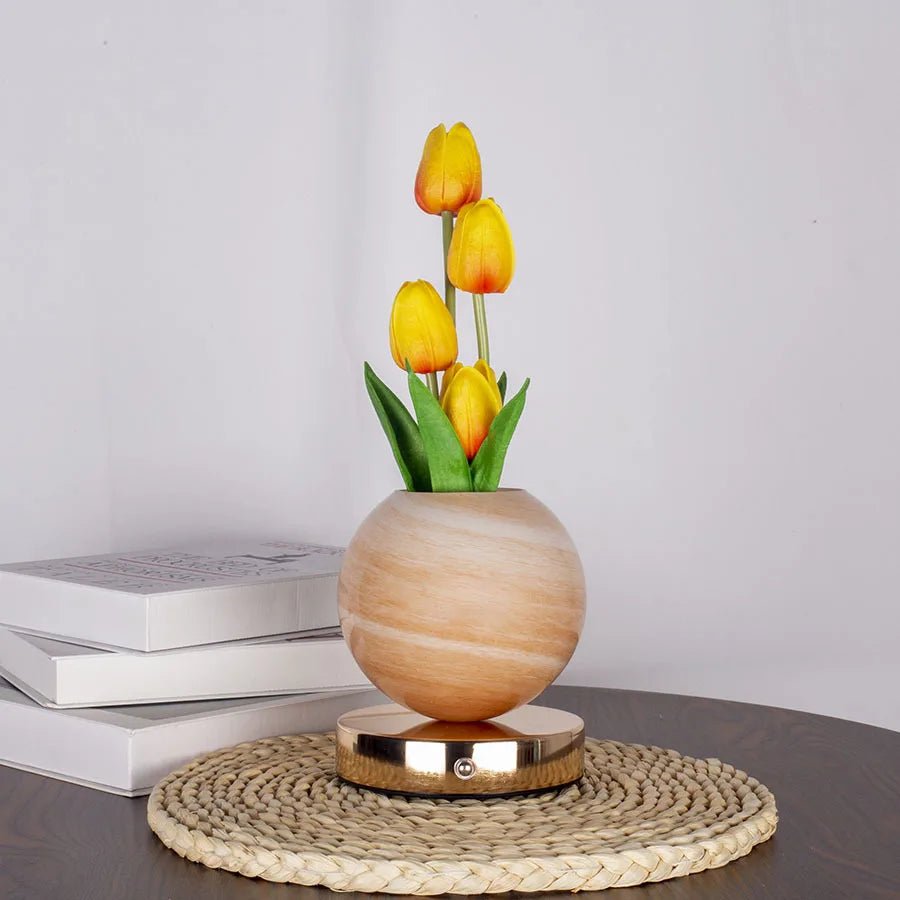Tulpen LED Tischlampe - USB Aufladbar mit 3 - Farben Touch Dimmer - Homeiyfy