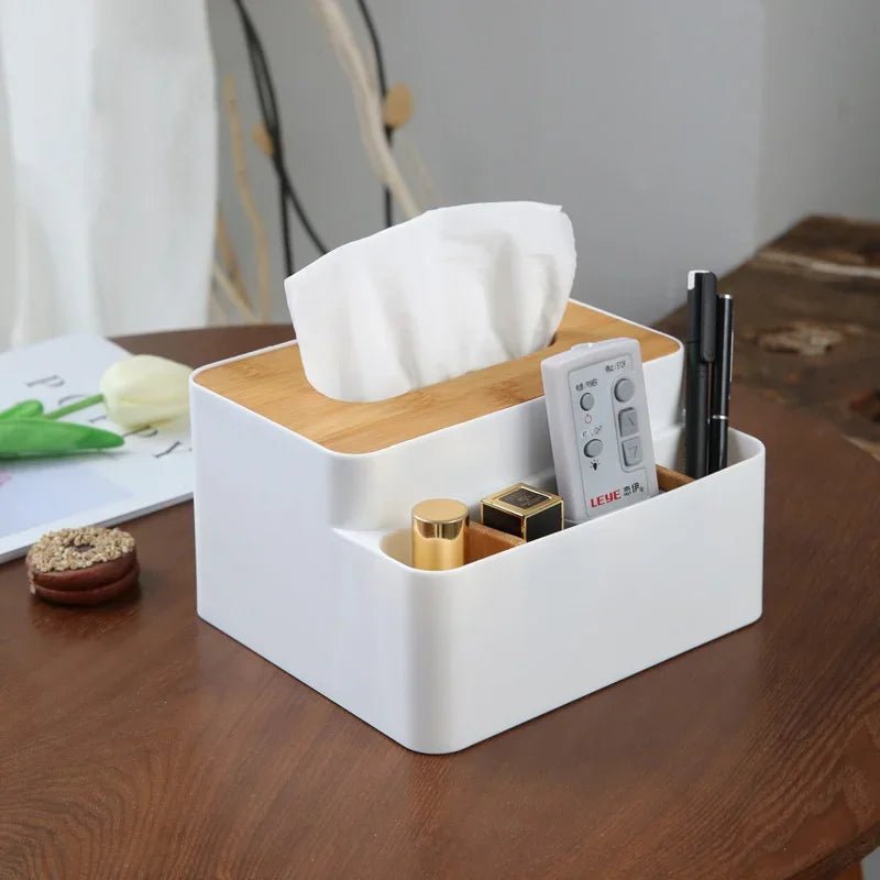 Aufbewahrungsbox mit 2 Fächern - Organizer für Fernbedienung, Kosmetik & Bürobedarf - Homeiyfy