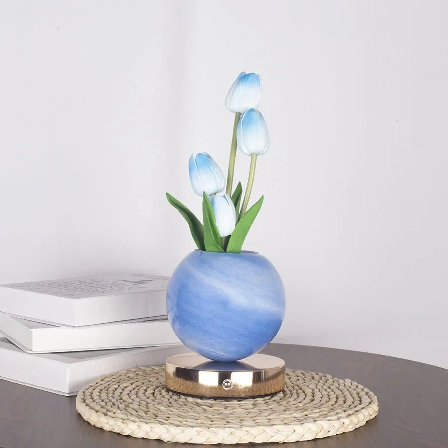 Tulpen LED Tischlampe - USB Aufladbar mit 3 - Farben Touch Dimmer - Homeiyfy