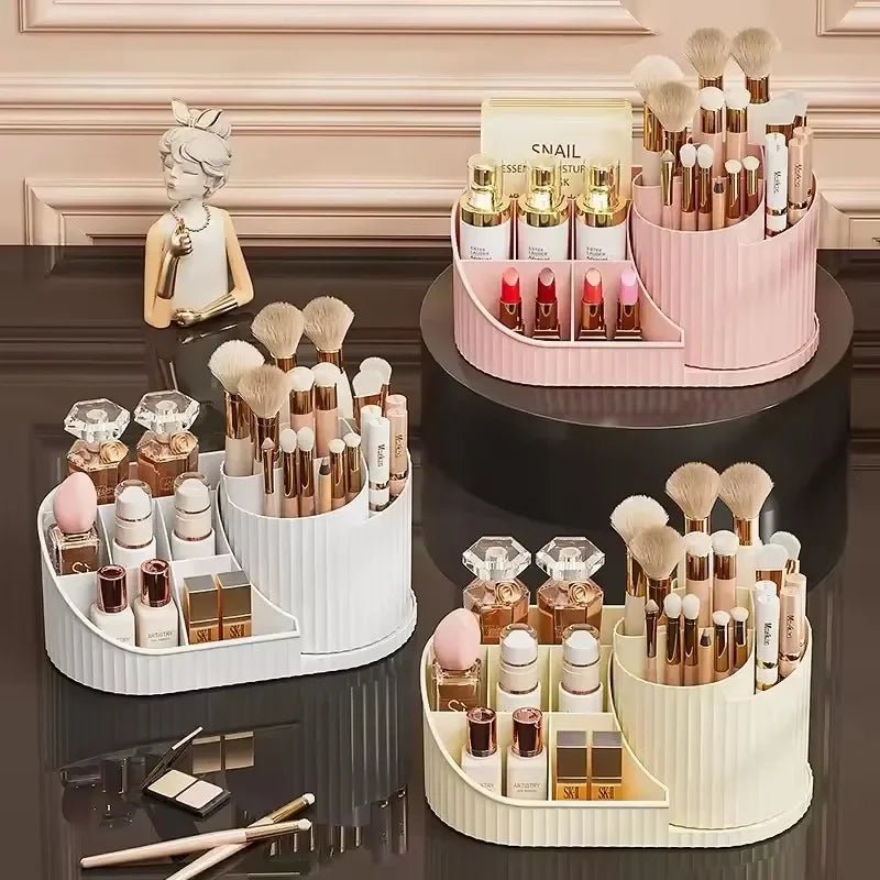 360° Drehbarer Kosmetik - Organizer mit Pinselhalter / Auch für Stifte - Homeiyfy