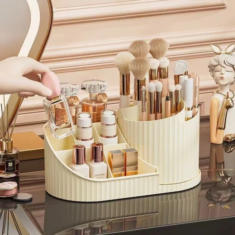 360° Drehbarer Kosmetik - Organizer mit Pinselhalter / Auch für Stifte - Homeiyfy