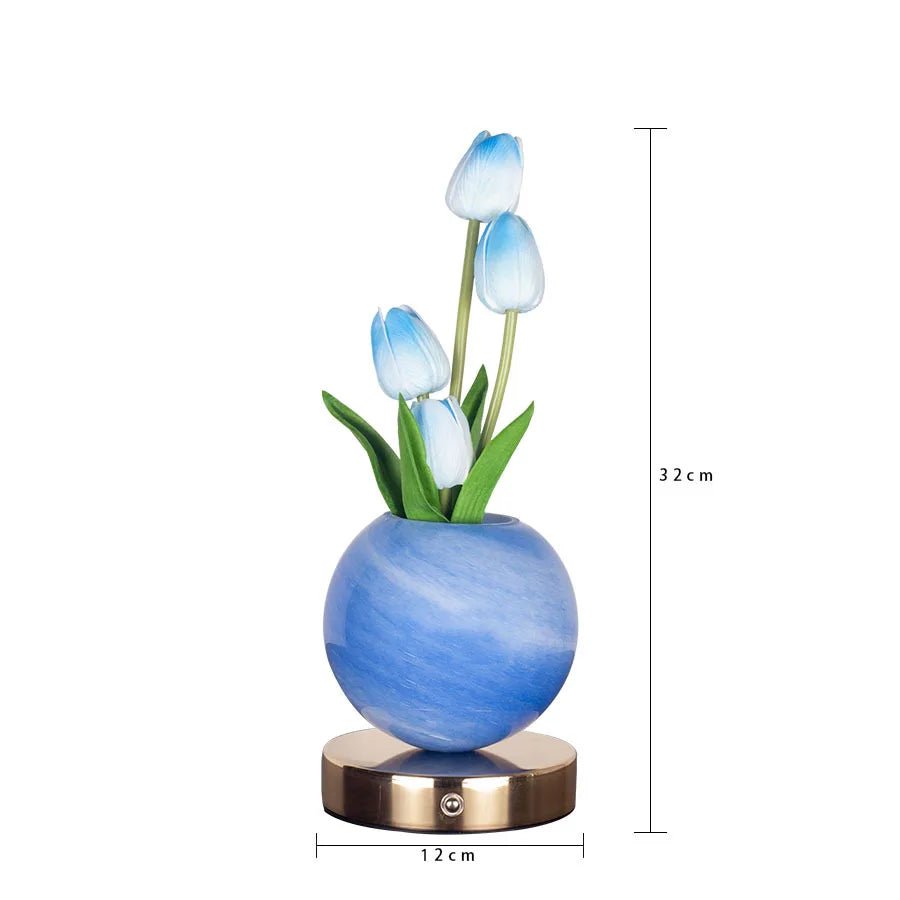Tulpen LED Tischlampe - USB Aufladbar mit 3 - Farben Touch Dimmer - Homeiyfy