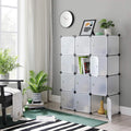 SONGMICS Regalsystem, Schuhregal, Set aus 12 Würfeln, Kleiderschrank aus Kunststoff, mit Türen, Steckregal, Aufbewahrung - Homeiyfy