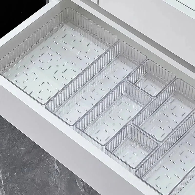 Transparenter modular Schubladen - Organizer Set Multi Use Storage Trays for Makeup Skincare Kitchen Tools Bathroom Vanity Organization - Mein Shop