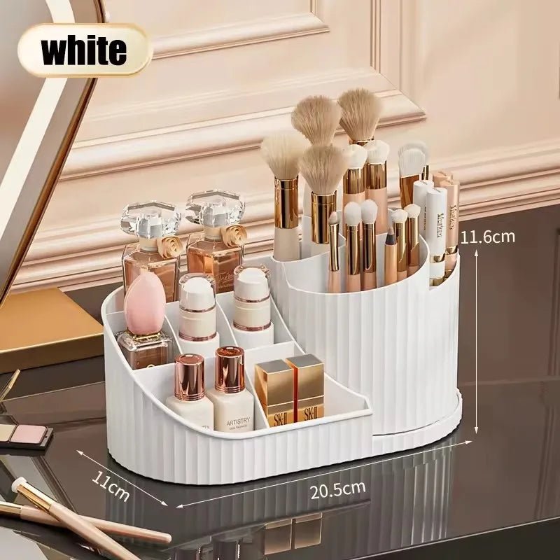 360° Drehbarer Kosmetik - Organizer mit Pinselhalter / Auch für Stifte - Homeiyfy