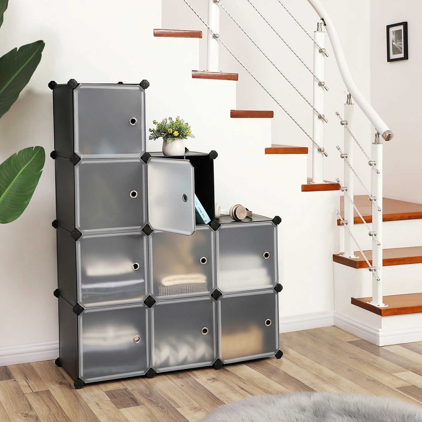 SONGMICS Regalsystem Kunststoffschrank 9 Würfel - Homeiyfy