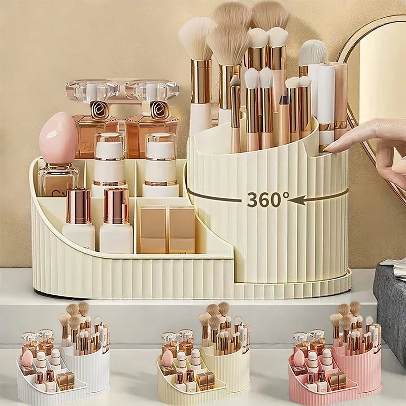 360° Drehbarer Kosmetik - Organizer mit Pinselhalter / Auch für Stifte - Homeiyfy