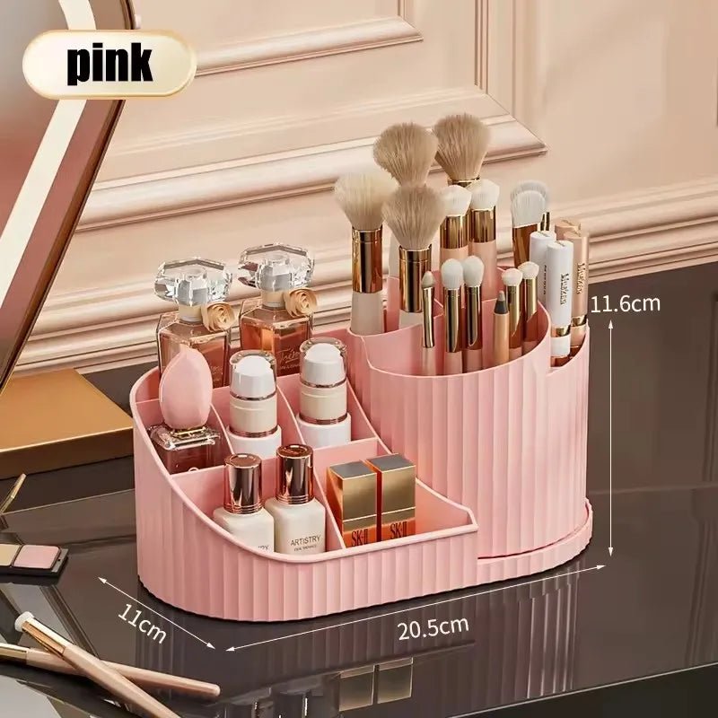 360° Drehbarer Kosmetik - Organizer mit Pinselhalter / Auch für Stifte - Homeiyfy