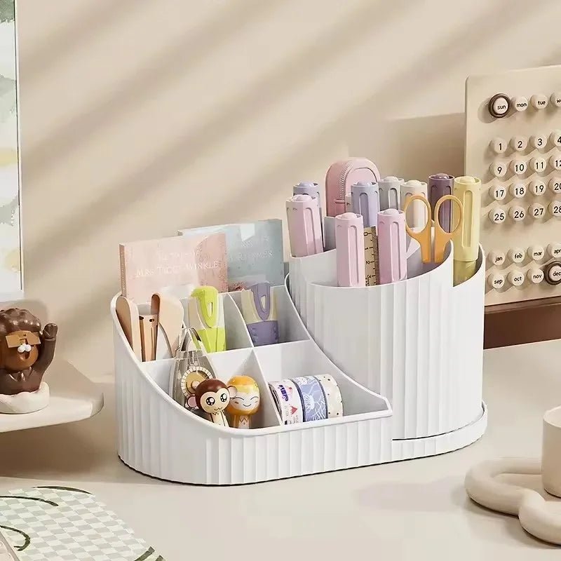 360° Drehbarer Kosmetik - Organizer mit Pinselhalter / Auch für Stifte - Homeiyfy