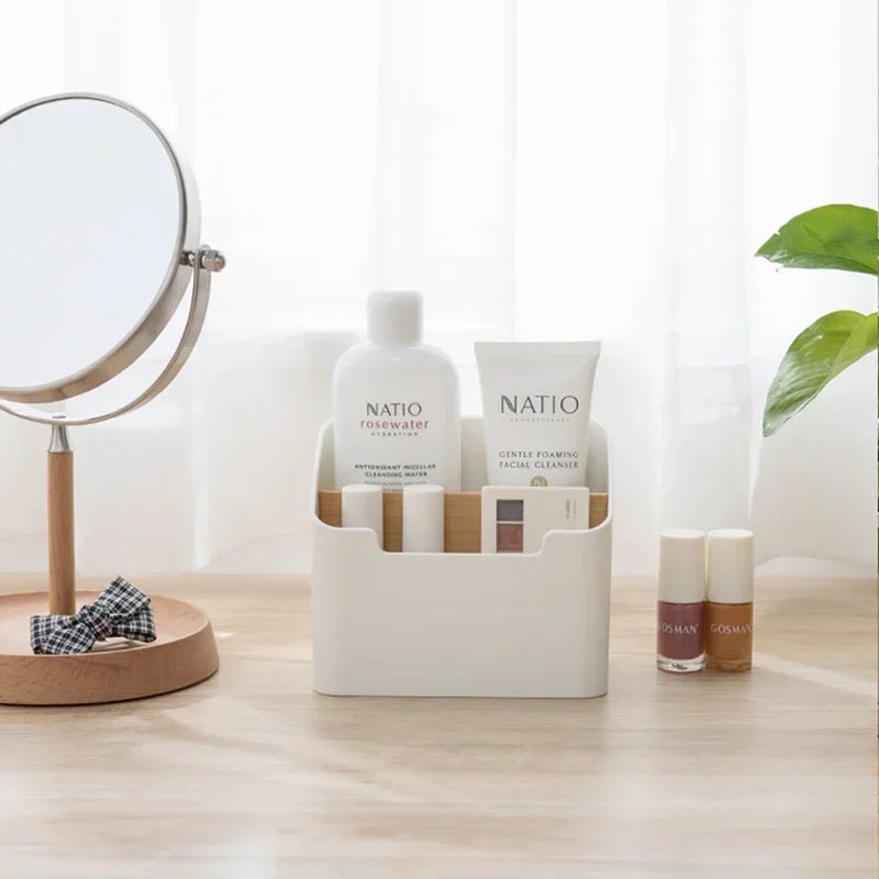 Aufbewahrungsbox mit 2 Fächern - Organizer für Fernbedienung, Kosmetik & Bürobedarf - Homeiyfy