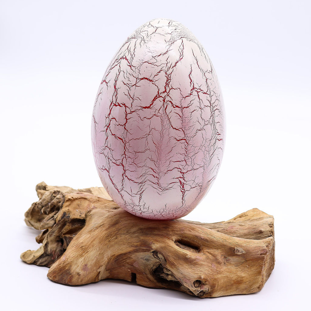 DriftGlow Treibholz - Lampe Crackle Fire Egg Orange – Handgefertigt - Homeiyfy