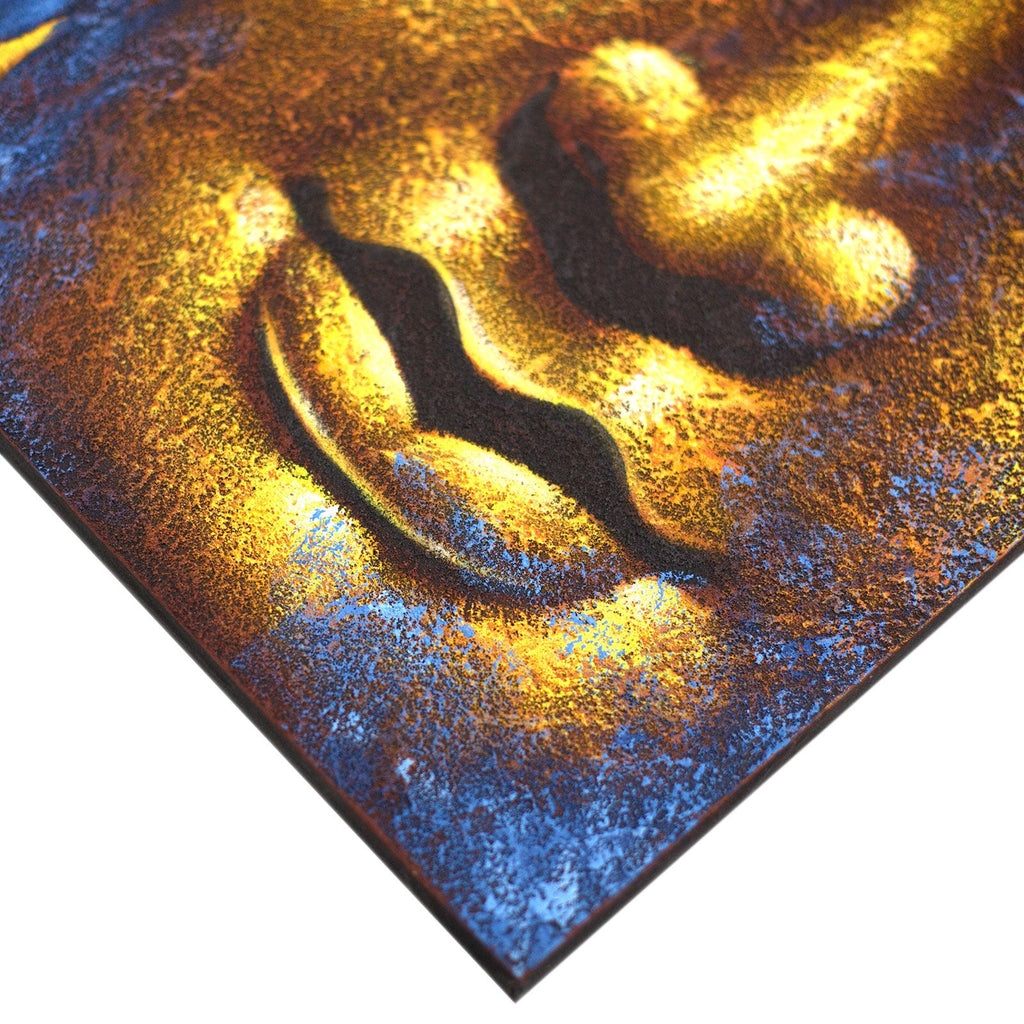 Buddha Gemälde Gold mit Lotusblüte 60x80cm – Handgefertigte Wandkunst - Homeiyfy