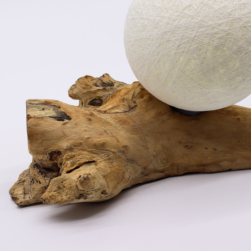DriftGlow Treibholz - Lampe Luna Ivory – Handgefertigt - Homeiyfy