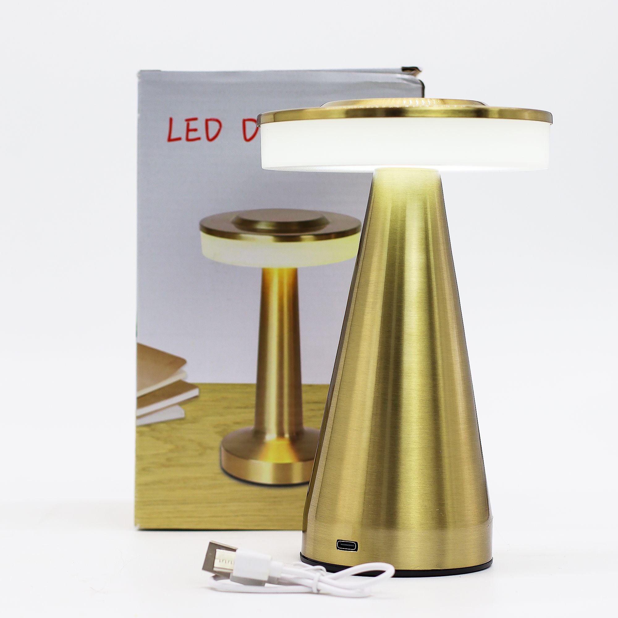 Touch - Lampe Kupfer mit hohem Stiel – USB - C aufladbar & dimmbar - Homeiyfy