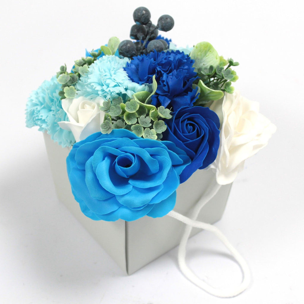 Seifen - Blumen Bouquet Blau – Duftende Badeblumen in Geschenkbox - Homeiyfy