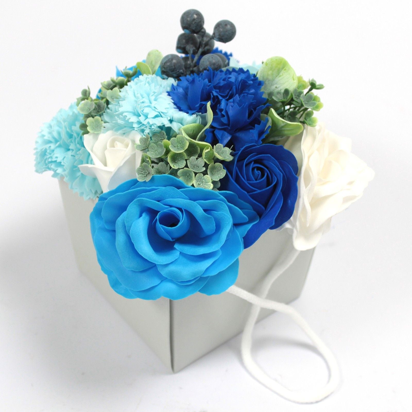 Seifen - Blumen Bouquet Blau – Duftende Badeblumen in Geschenkbox - Homeiyfy