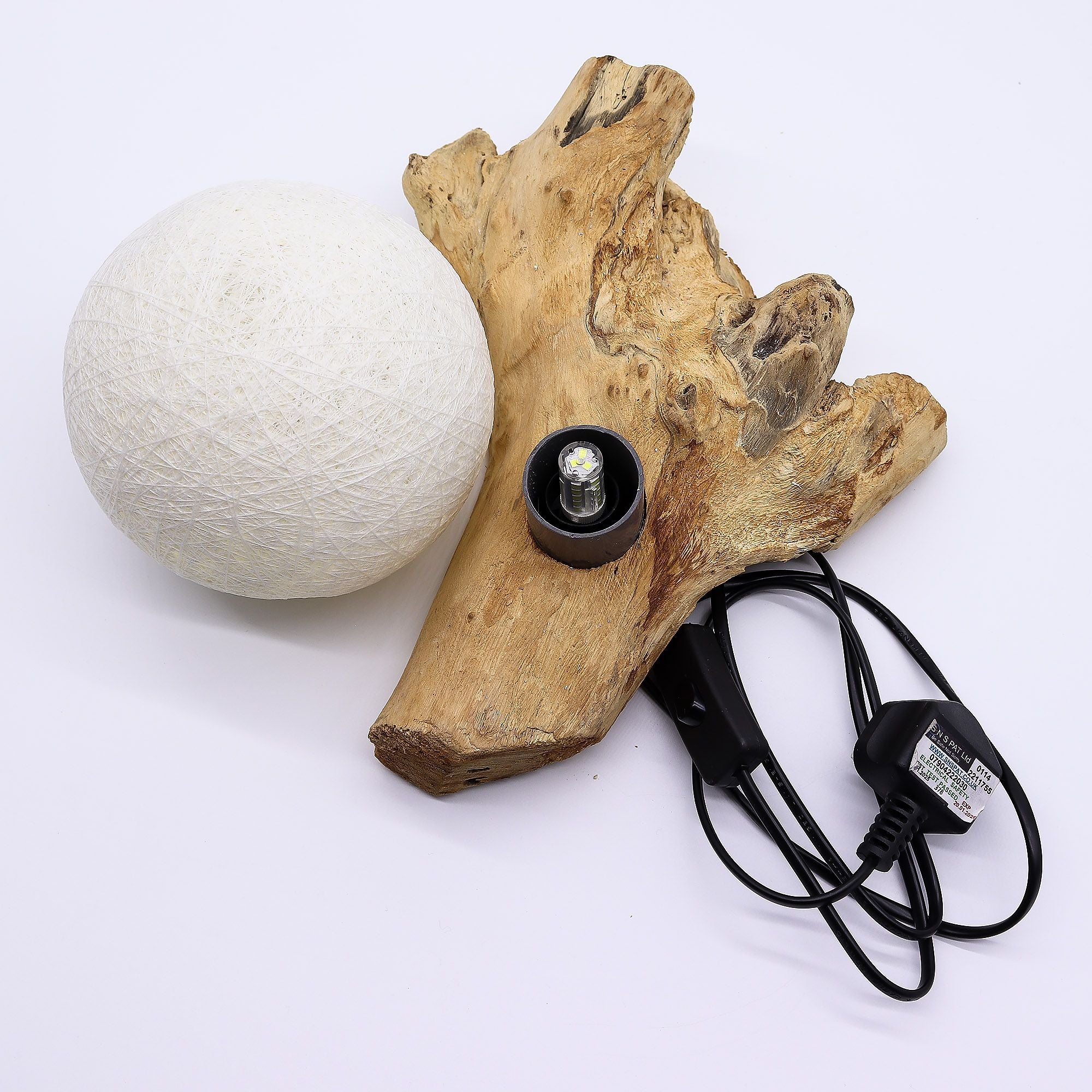 DriftGlow Treibholz - Lampe Luna Ivory – Handgefertigt - Homeiyfy