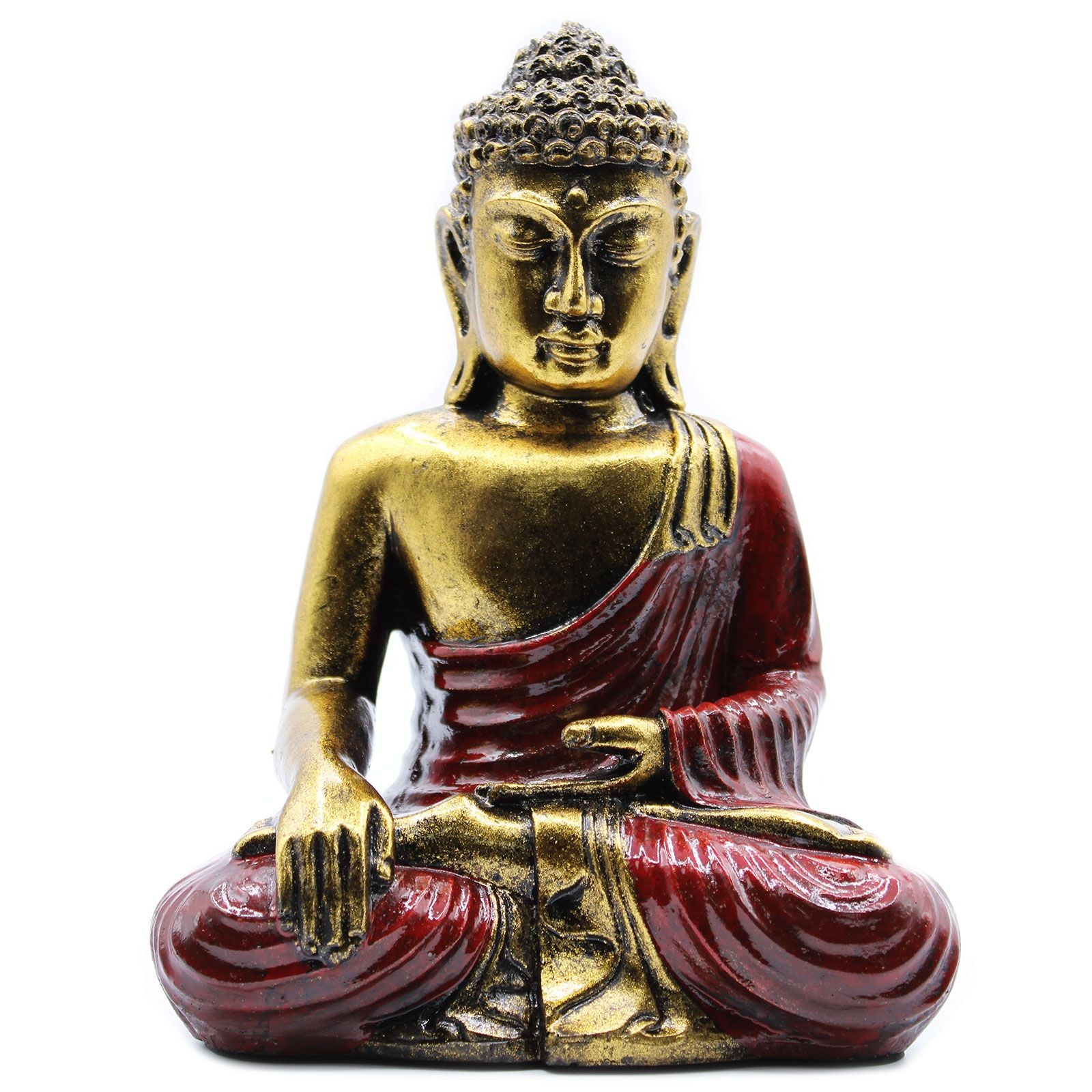 Handbemalter Buddha Rot - Gold Large – Zen - Skulptur mit Geschenkbox - Homeiyfy