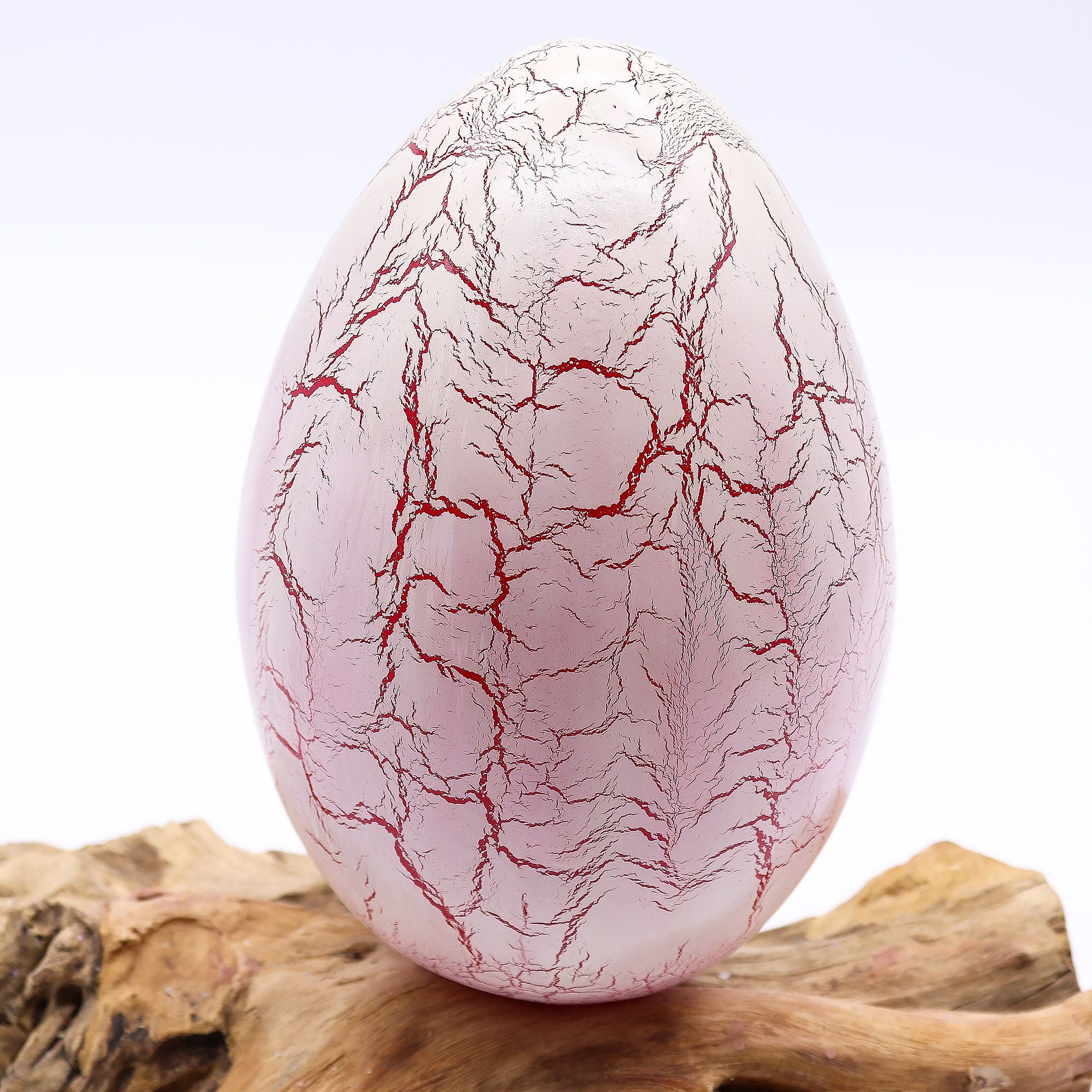 DriftGlow Treibholz - Lampe Crackle Fire Egg Orange – Handgefertigt - Homeiyfy