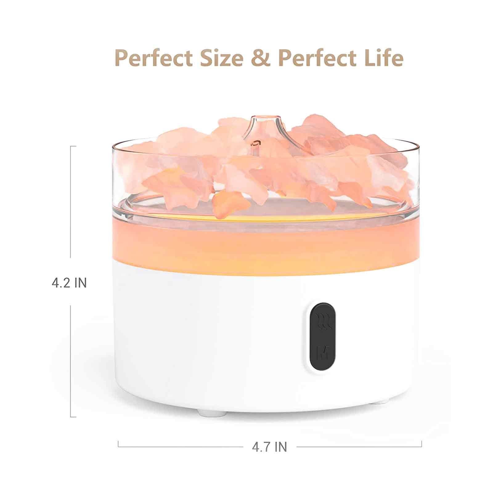 Himalaya - Salz Aroma - Diffuser mit Flammen - Effekt – Nachtlicht & Salzstücke inklusive - Homeiyfy