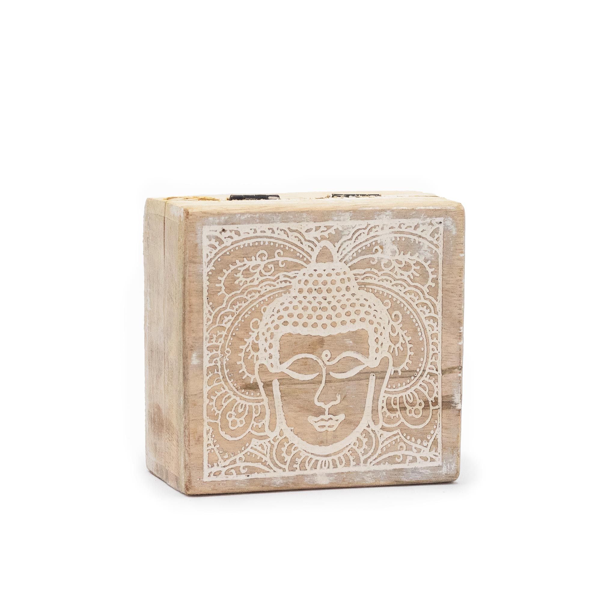 Buddha Box aus Mangoholz – Whitewash & Handgefertigt - Homeiyfy