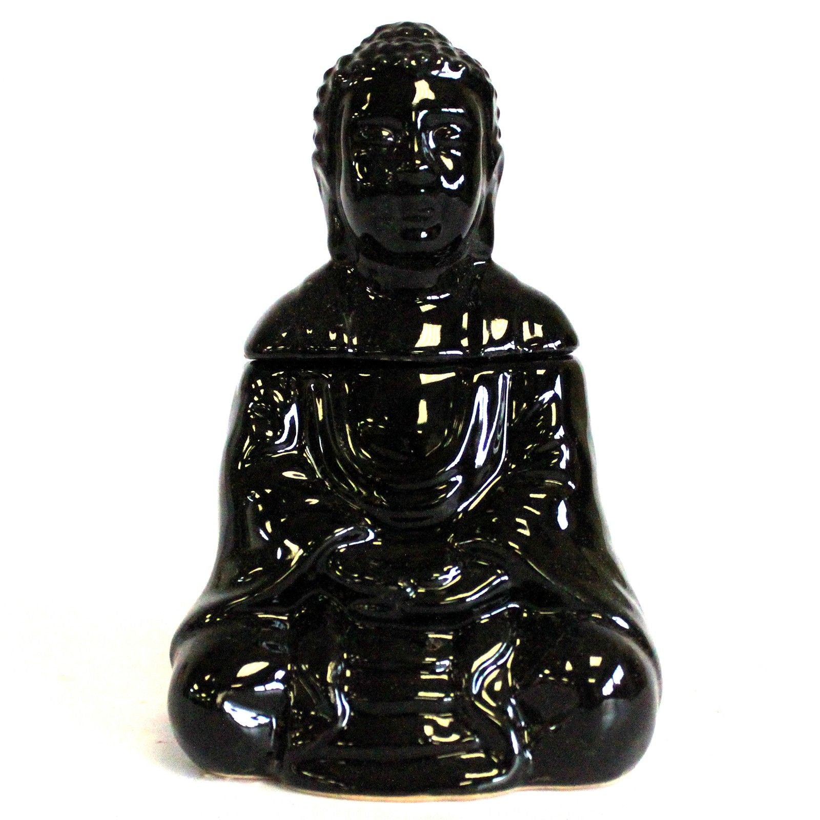 Buddha Duftlampe Schwarz Sitzend – Ölbrenner für ätherische Öle - Homeiyfy