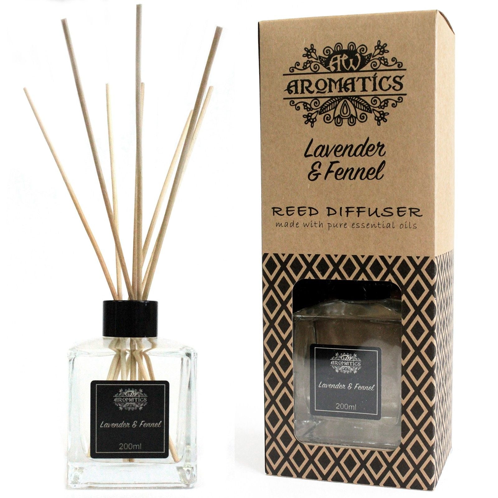 Raumduft Diffuser Lavendel & Fenchel - 200ml Ätherische Öle Reed Diffuser - Homeiyfy