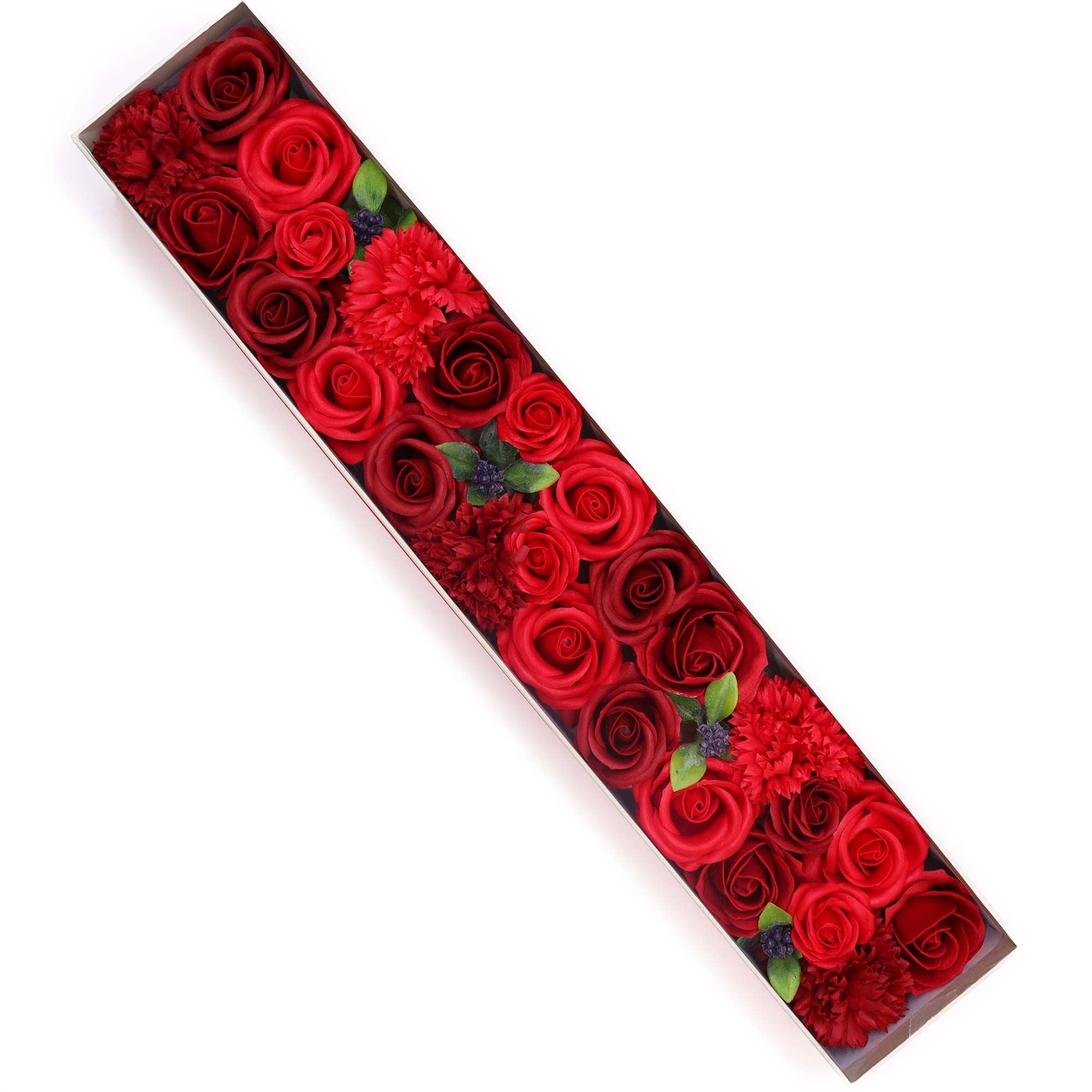 Seifen - Rosen Extra Lang Rot - Duftende Geschenkbox mit klassischen Rosen - Homeiyfy