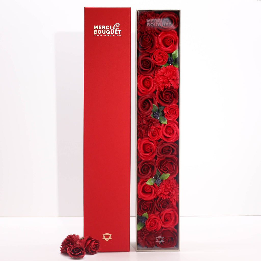 Seifen - Rosen Extra Lang Rot - Duftende Geschenkbox mit klassischen Rosen - Homeiyfy