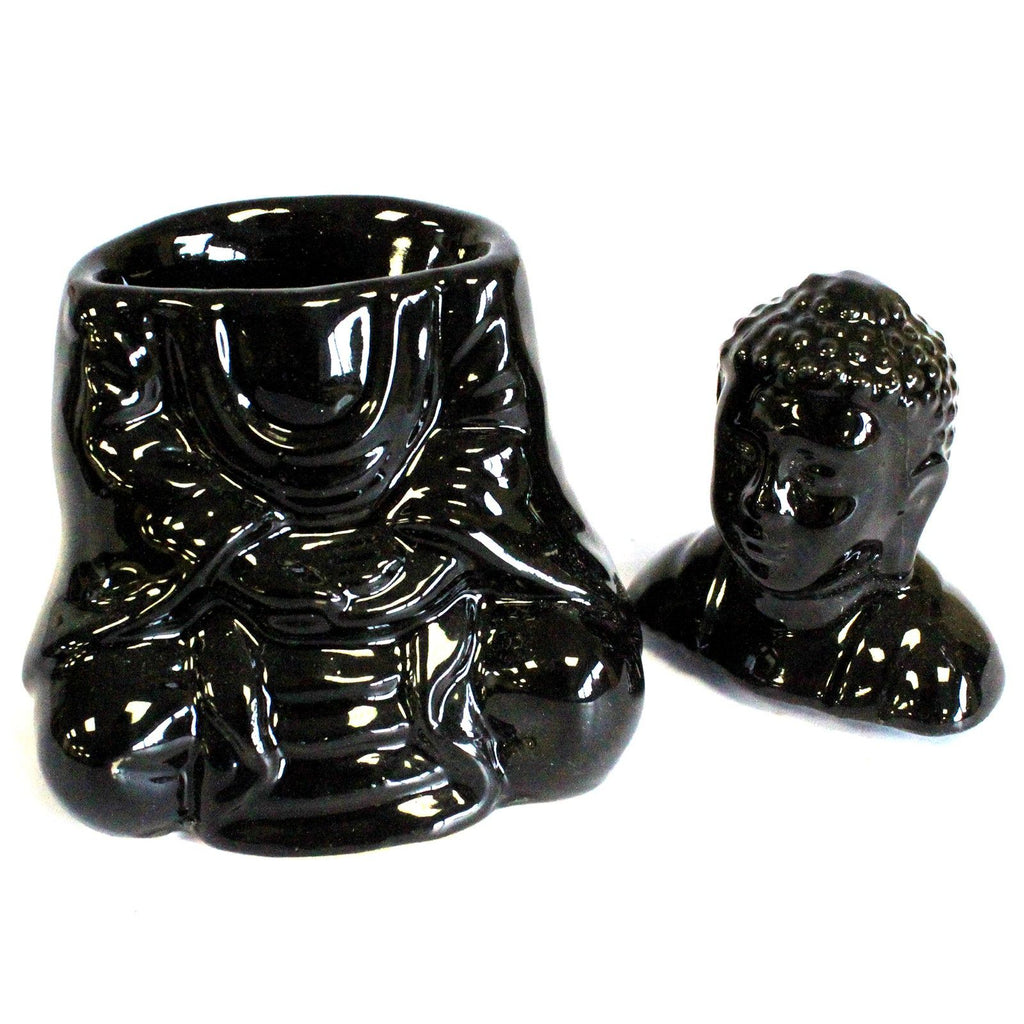 Buddha Duftlampe Schwarz Sitzend – Ölbrenner für ätherische Öle - Homeiyfy