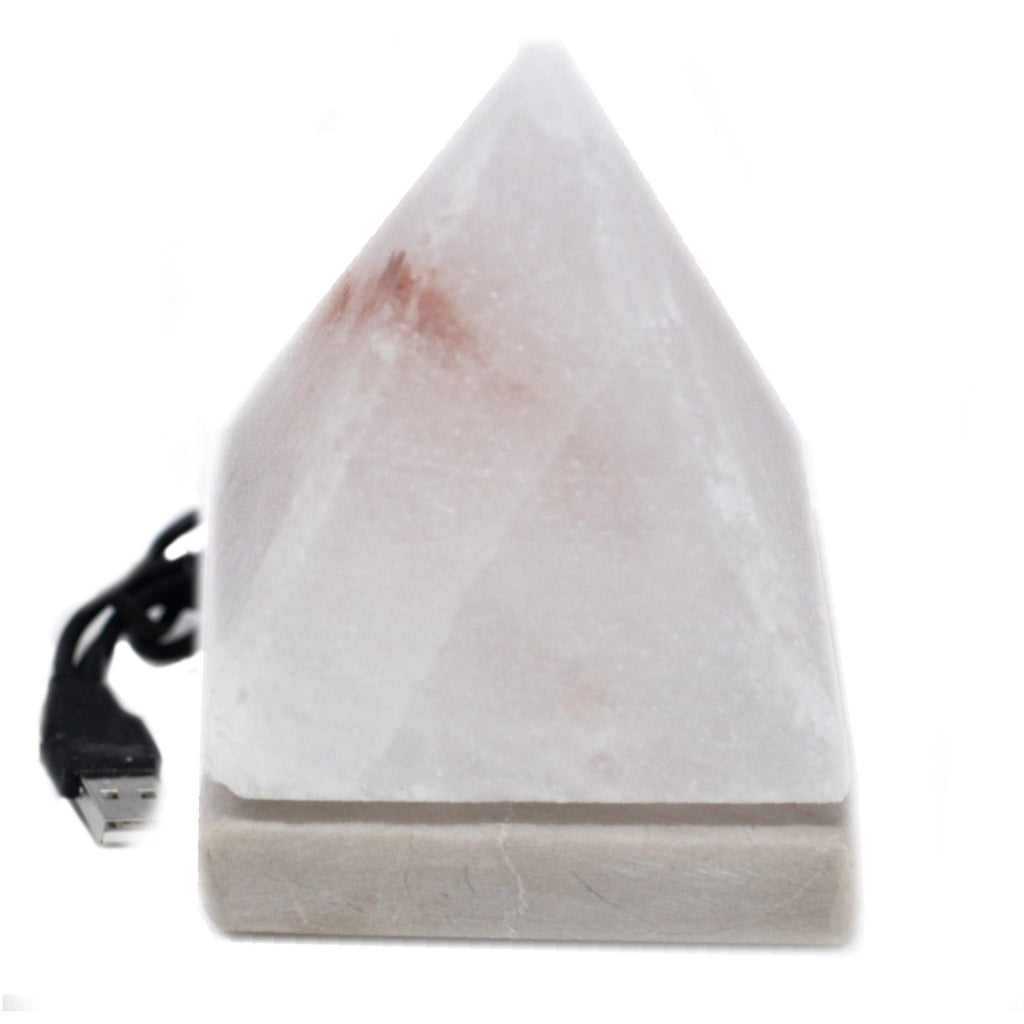 Himalaya Salzlampe Pyramide Weiß - 9cm LED Lampe - Homeiyfy