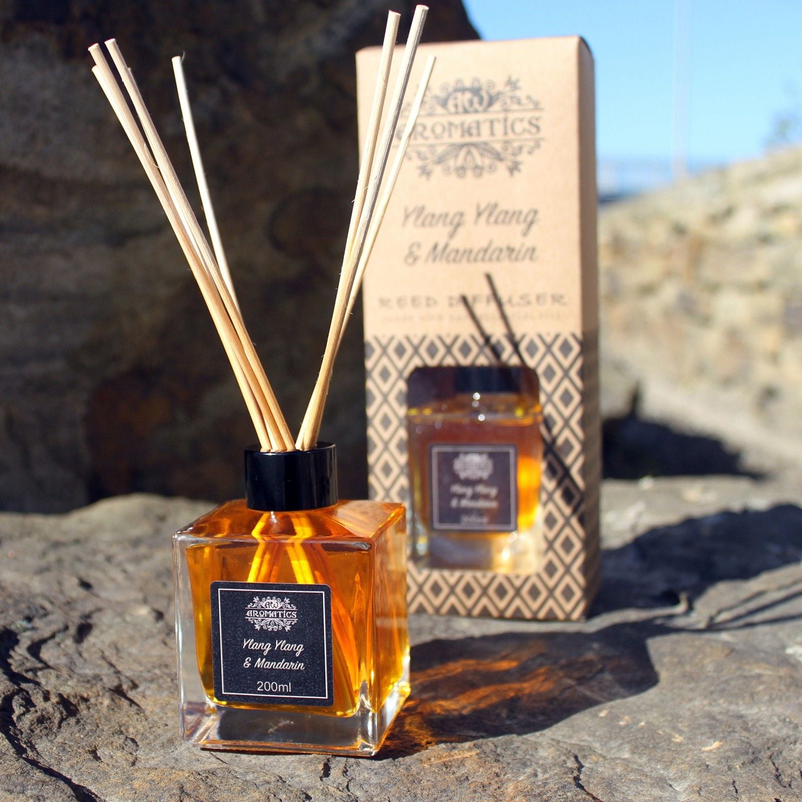 Raumduft Diffuser Lavendel & Fenchel - 200ml Ätherische Öle Reed Diffuser - Homeiyfy
