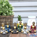 6 handbemalte Mini - Buddhas Gold – Zen - Deko aus Bali mit Geschenkbox - verschiedene Farben - Homeiyfy