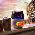 Aroma Diffuser mit Flammen - Effekt – Salzstein - Optik Weiß – USB mit Timer & Farbwechsel - Homeiyfy