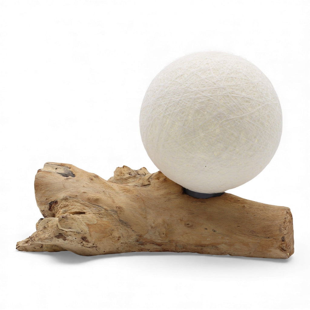 DriftGlow Treibholz - Lampe Luna Ivory – Handgefertigt - Homeiyfy