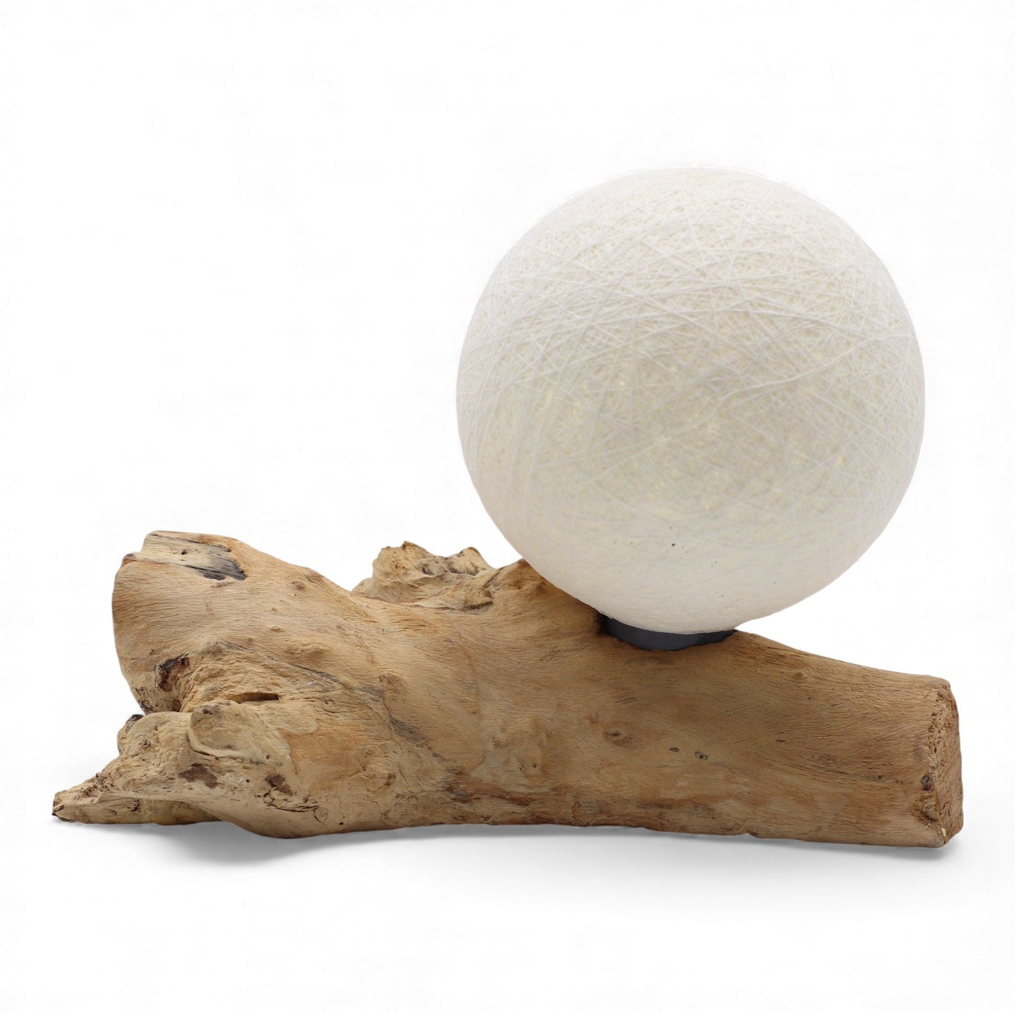DriftGlow Treibholz - Lampe Luna Ivory – Handgefertigt - Homeiyfy