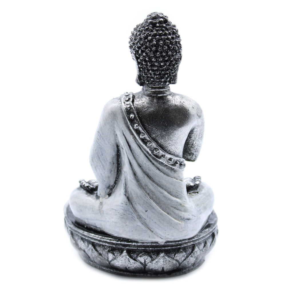 Handbemalter Buddha - Kerzenhalter Weiß Medium – Zen - Deko - Homeiyfy