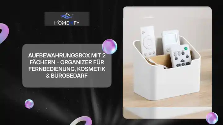 Aufbewahrungsbox mit 2 F&auml;chern - Organizer f&uuml;r Fernbedienung, Kosmetik &amp; B&uuml;robedarf by@Outfy