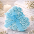 Seifen - Rosen 24er Set Blau Herzbox – Duftende Badeblumen in Geschenkbox - Homeiyfy